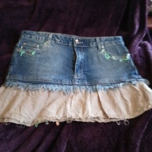 BNWT Crest Denim Skirt